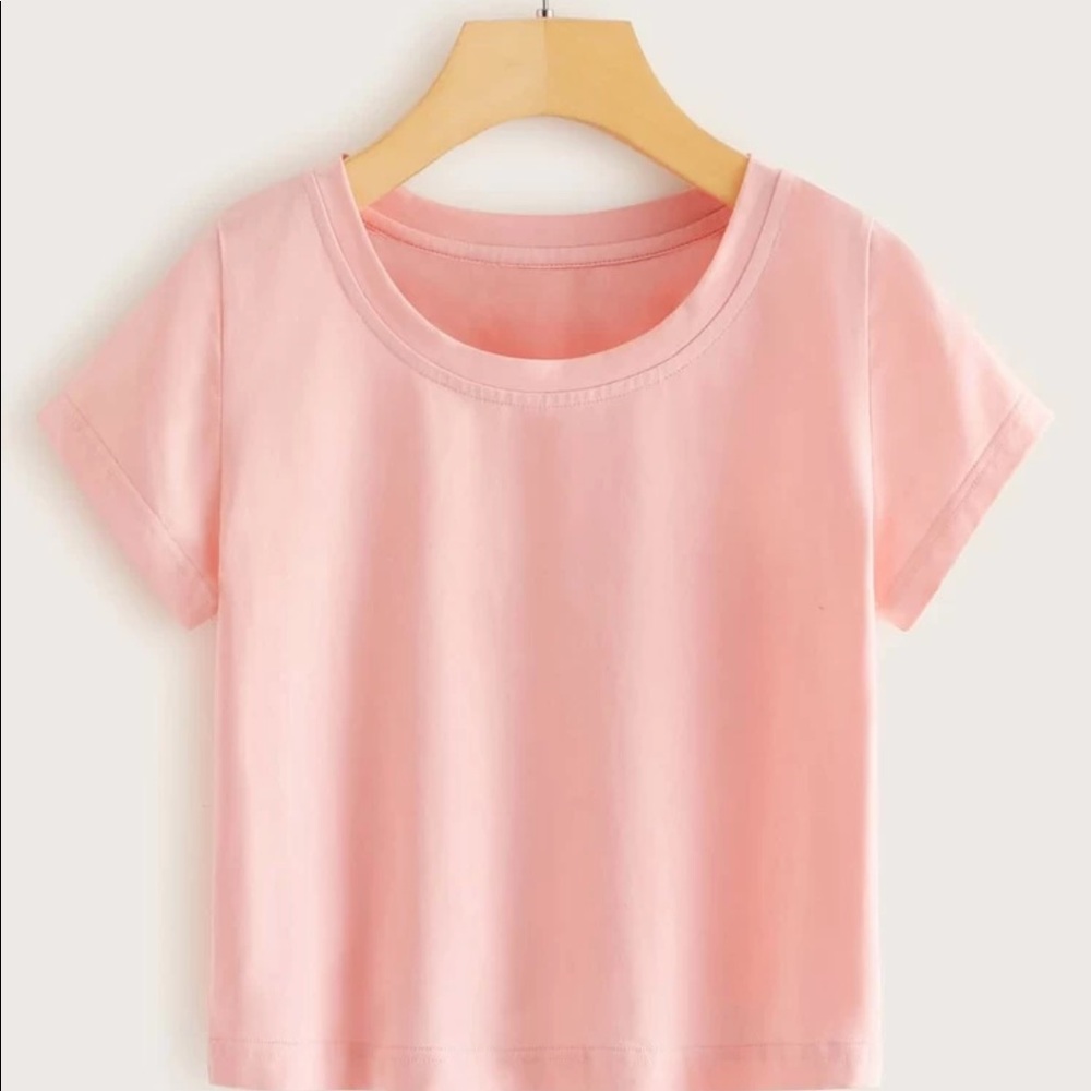 Light pink crop tee